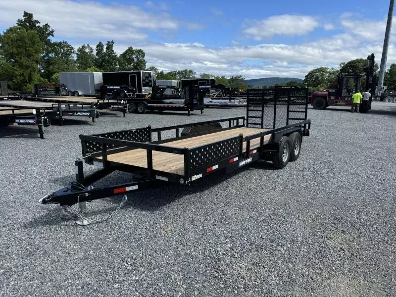 2026 Sure-Trac Utility Trailers 9900 GVW 7x22' Tube Top ATV Side Ramps Utility Landscape Trailer 9900# GVW ST-UTV8222-100