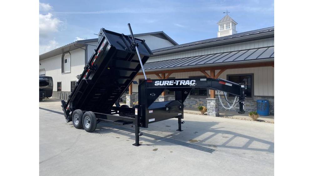 2026 Sure-Trac ST-BTL8214-154G Gooseneck Dump Trailer – 7x14, 15,400 GVWR, Telescopic Hoist, Pro Series